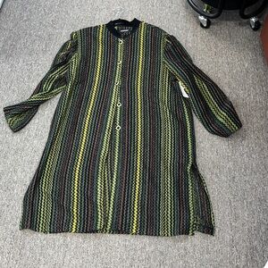 VINTAGE Striped Knit lightweight dress jacket velvet mock collar PERFECTION